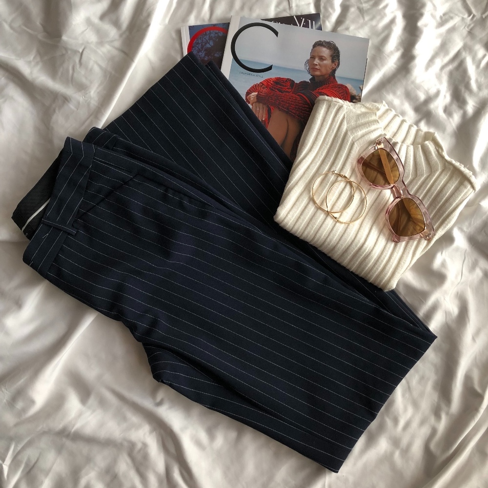 Navy Blue Pinstriped Slacks